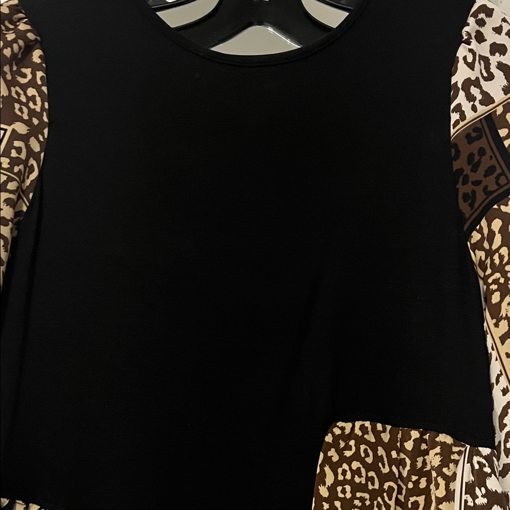 Chic Patchwork Animal Print Long Sleeve Dress - image 2